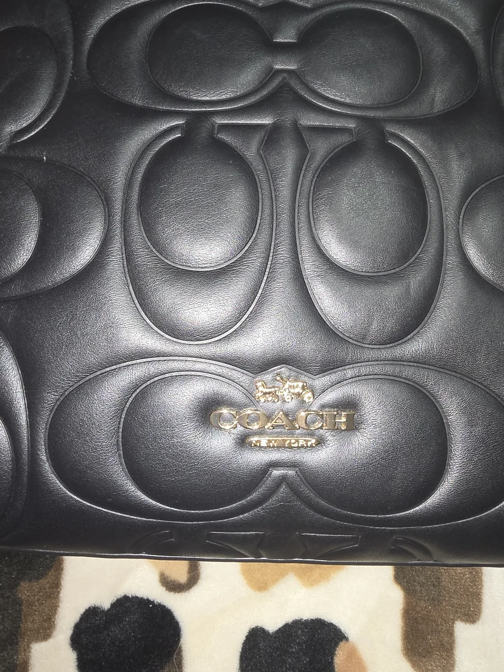 COACH Black Quilted Signature Leather Shoulder Bag